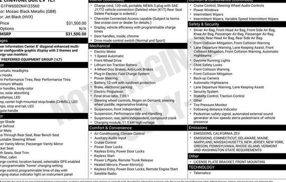 CHEVROLET BOLT EV 2022 1G1FW6S02N4123560 image